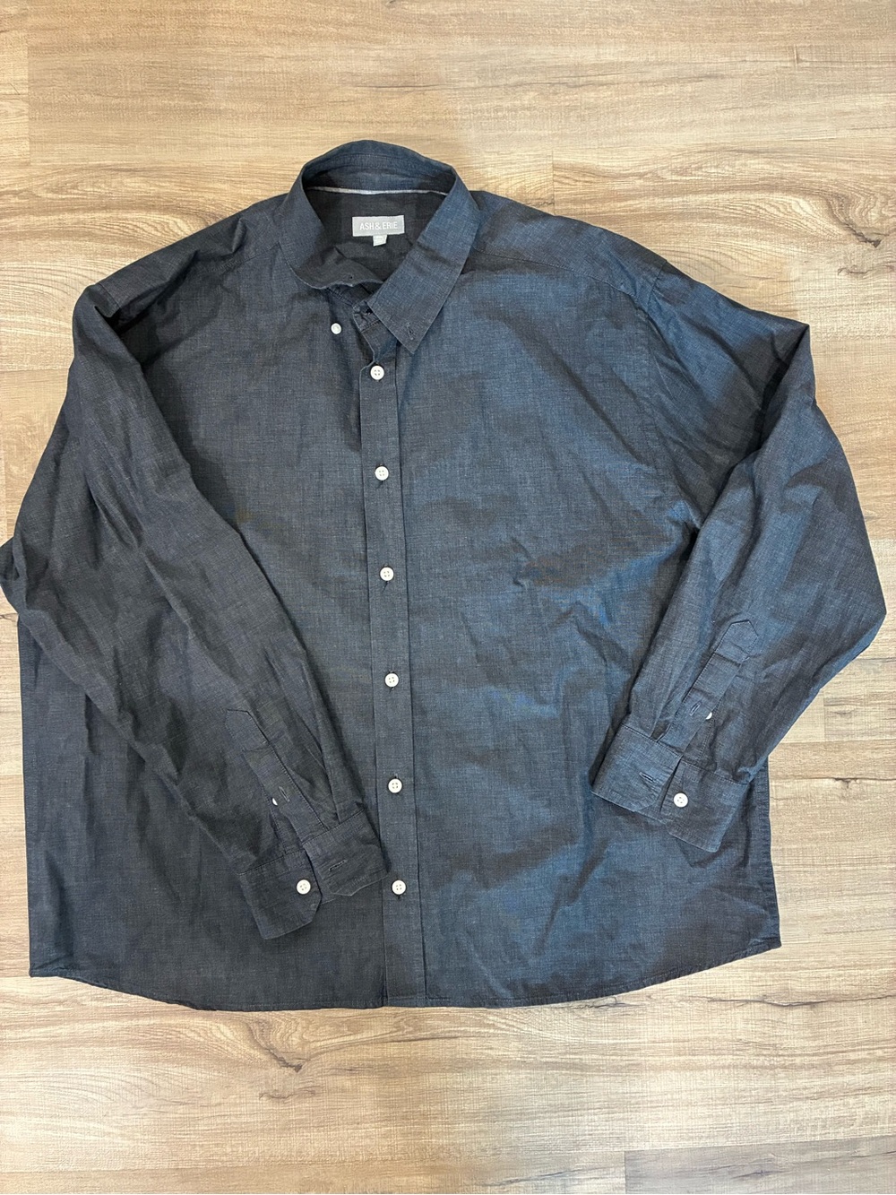 Ash & Erie Men's Dark Charcoal Button-Down Shirt - Casual Long Sleeve XXL 2XL